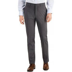 NEW Kenneth Cole Men's 34X34 Reaction Techni-Cole Black Dress Pants Super Flax